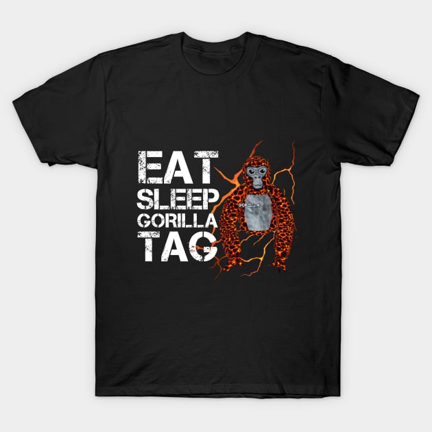 Gorilla Tag EAT SLEEP GORILLA TAG VR Gamer Merch T-Shirt by gts